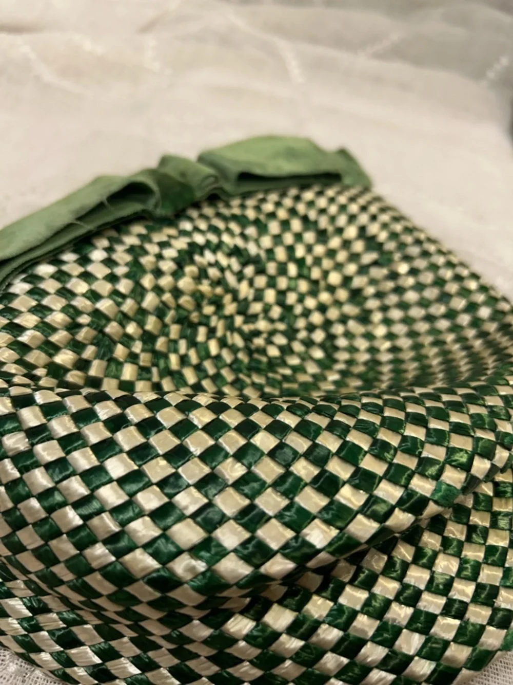 Vintage woven straw like headpiece halo piece - Picture 1 of 7